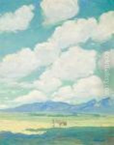 The Valley From Taos by Oscar Edmund Berninghaus