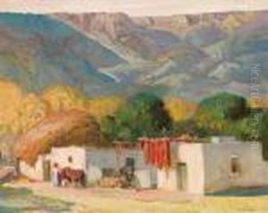In The Village Of Lavacita, Nm by Oscar Edmund Berninghaus