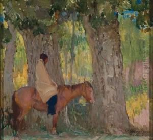 Title: In The Glorietta Forrest by Oscar Edmund Berninghaus