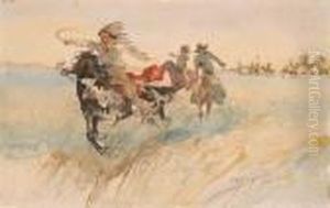 Indians Riding by Oscar Edmund Berninghaus