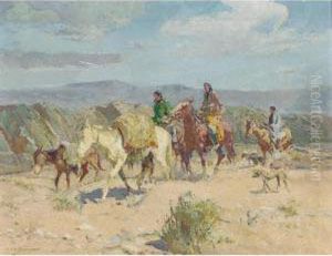 Traveling Through The Mountains by Oscar Edmund Berninghaus
