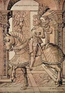Emperor Maximilian I riding a horse