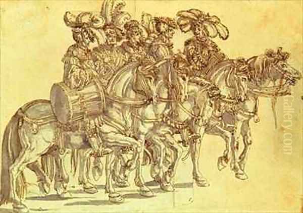 Five Drummers on Horseback - view 1