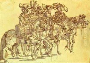 Five Drummers on Horseback by Hans Burgkmair the elder