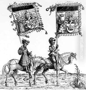 Two Mounted Knights by Hans Burgkmair the elder