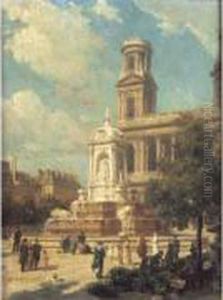 Vue De La Place Saint Sulpice by Louis Beroud