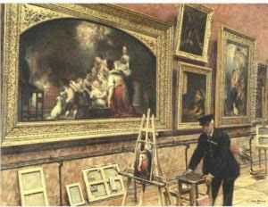 An Evening In The Louvre by Louis Beroud
