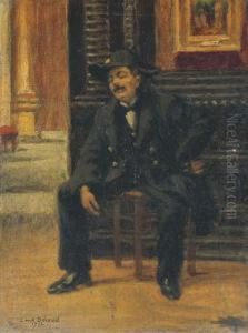 Un Gardien Du Louvre by Louis Beroud