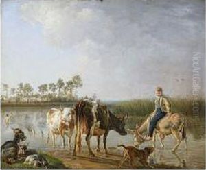 Pastoral Landscape by Jean Baptiste Berre