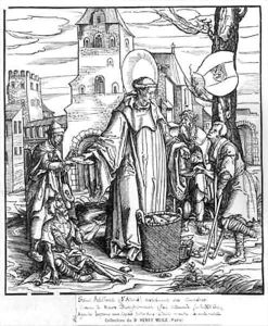 St. Adelard distributing alms by Hans Burgkmair the elder