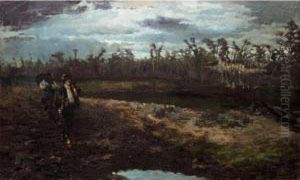 Travellers Crossing A Marsh by Stefano Bersani
