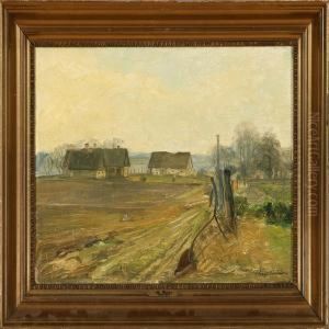 Mark Landscape Withtwo Farms by Aage Bertelsen