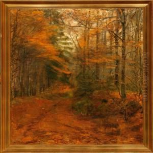 A Dirt Road Through Anautumn Forest by Aage Bertelsen