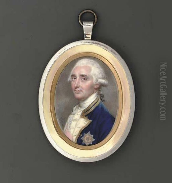 Admiral Sir John Lindsay 
(1737-1788), In Gold-bordered Naval Uniform With Gold Buttons, White 
Facings, White Waistcoat And Cravat, Wearing The Breast-star And Red 
Sash Of The Order Of Bath, Powdered Hair En Queue - view 1