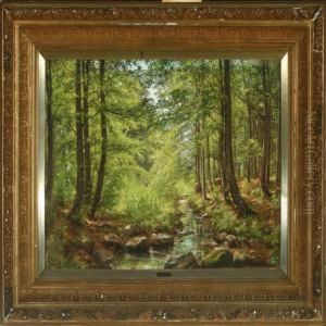 Forrest Scenerywith Stream by Christian Berthelsen