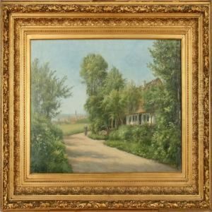 Christian Berthelsen: Scenery From "alleskoven", In The Back Faaborg. Signed Monogram by Christian Berthelsen