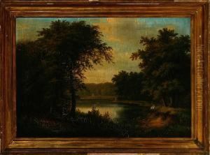 Forest Lake Scenery, Summer Forest Lake Scenery, Summer