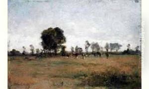 Paysage Au Troupeau De Vaches. by Paul Emile Berthon