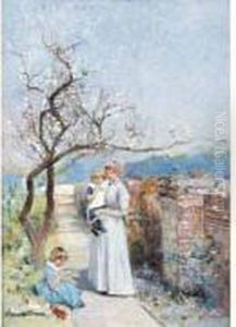 < Les Enfants Au Jardin >. by Auguste Henry Berthoud