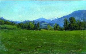 Environs Dalbertville, En Fond Le Mont-blanc. by Charles Alexandre Bertier