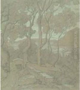Paysage Aux Environs De Capri by Edouard Francois Bertin