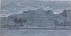 View Of The Banks Of The Nile At Minieh by Edouard Francois Bertin