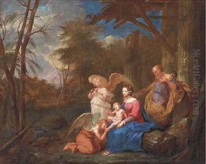Rest On The Flight Into Egypt by Nicolas Bertin