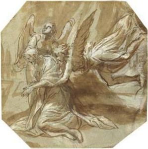 Christ In The Garden Of Gethsemane Supported By Two Angels Christ In The Garden Of Gethsemane Supported By Two Angels