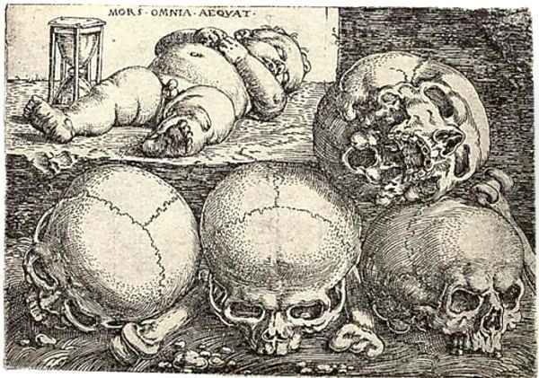 Sleeping Child with Four Skulls - view 1