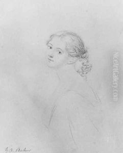 Head of a Woman (from McGuire Scrapbook) by George Augustus, Jr Baker