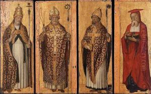 St. Gregory, St. Ambrose, St. Augustine, St. Jerome (Four Doctors of the Church) c.1495 by Carlo di Braccesco