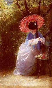 Young Girl Reading by Hendricus Jacobus Burger