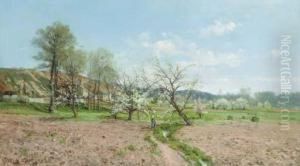 Promenade Under The Apple Blossoms by Paulin Bertrand