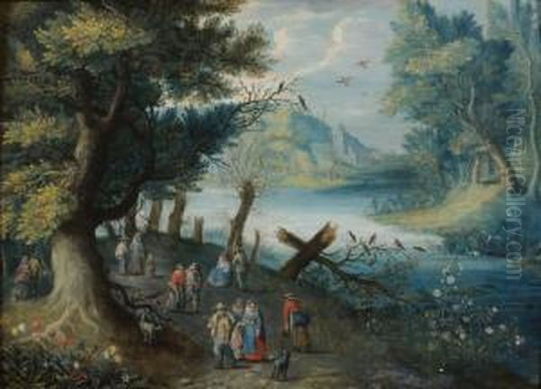 Promeneurs Le Long D'une Riviere - view 1