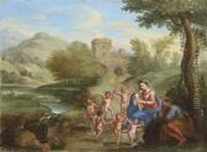 The Holy Family During The Rest On The Flight To Egypt by Balthasar Beschey