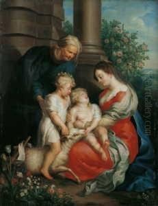 Madonna Mit Kind, Der Hl. Elisabeth Und Dem Johannesknaben. by Balthasar Beschey