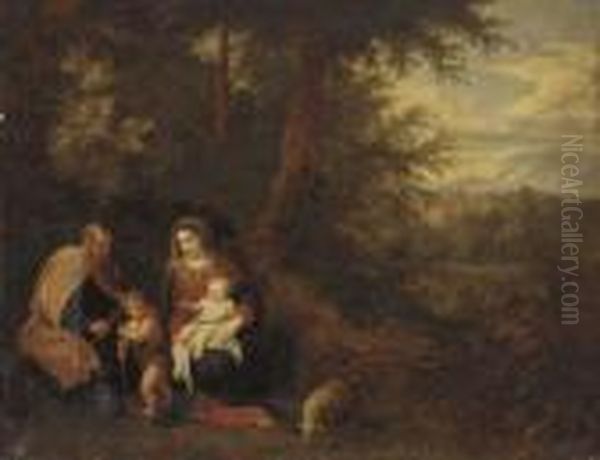 A Wooded Landscape With The Holy Family With The Infant Saint John The Baptist - view 1