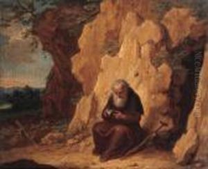 A Hermit By A Grotto by Balthasar Beschey