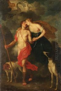 Venus And Adonis by Balthasar Beschey