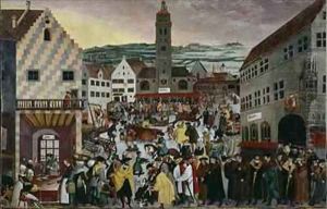 'Augsburger Monatsbilder', October, November, December by Jorg the Elder Breu