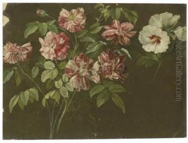 Roses And White Hibiscus - view 1