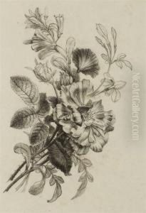 Un Bouquet Comprenant Une Rose,
Du Jasmin Et Des Belles De Jour ;et Un Pied De Jonquille ; Et Une
Branche De Passiflora Un Bouquet Comprenant Une Rose,
Du Jasmin Et Des Belles De Jour ;et Un Pied De Jonquille ; Et Une
Branche De Passiflora