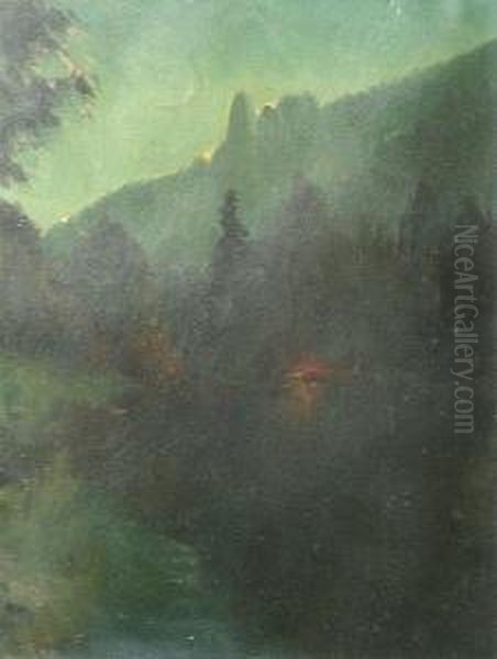 Encampment At Twilight, Thought To Beyosemite - view 1