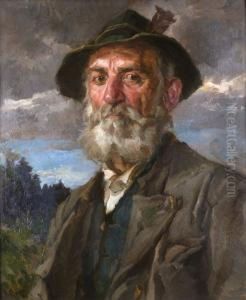 Portrait Eines Bartigen Mannes
In Oberbayrischer (miesbacher) Tracht by Hans Best