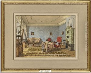 Frank And Fred Sarg In The Drawing Room, Worms by Mary Ellen Best