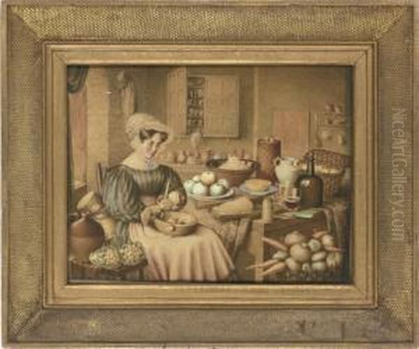 A Woman Paring Apples - view 1