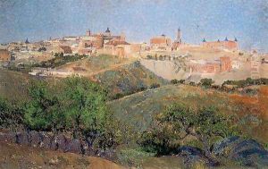 Vista de la parte occidental del norte de Toledo desde la vega baja