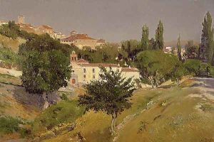 Paisaje con el Convento de Santo Espíritu de Segovia (Landscape with the Convento de Santo Espíritu de Segovia) by Aureliano de Beruete y Moret