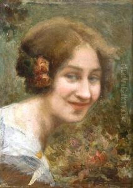 Volto Di Fanciulla Con Fiori - view 1