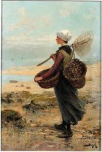 The Young Fisher Woman by Pierre-Marie Beyle